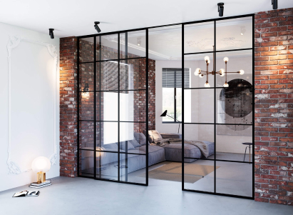 Перегородки лофт з прозорим склом